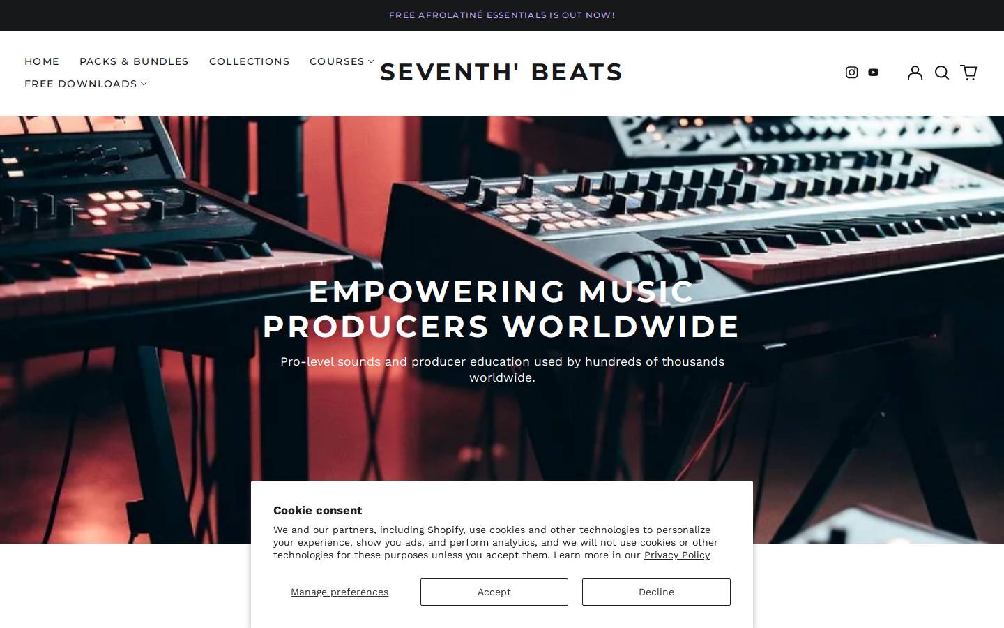 seventhbeats.com homepage screenshot