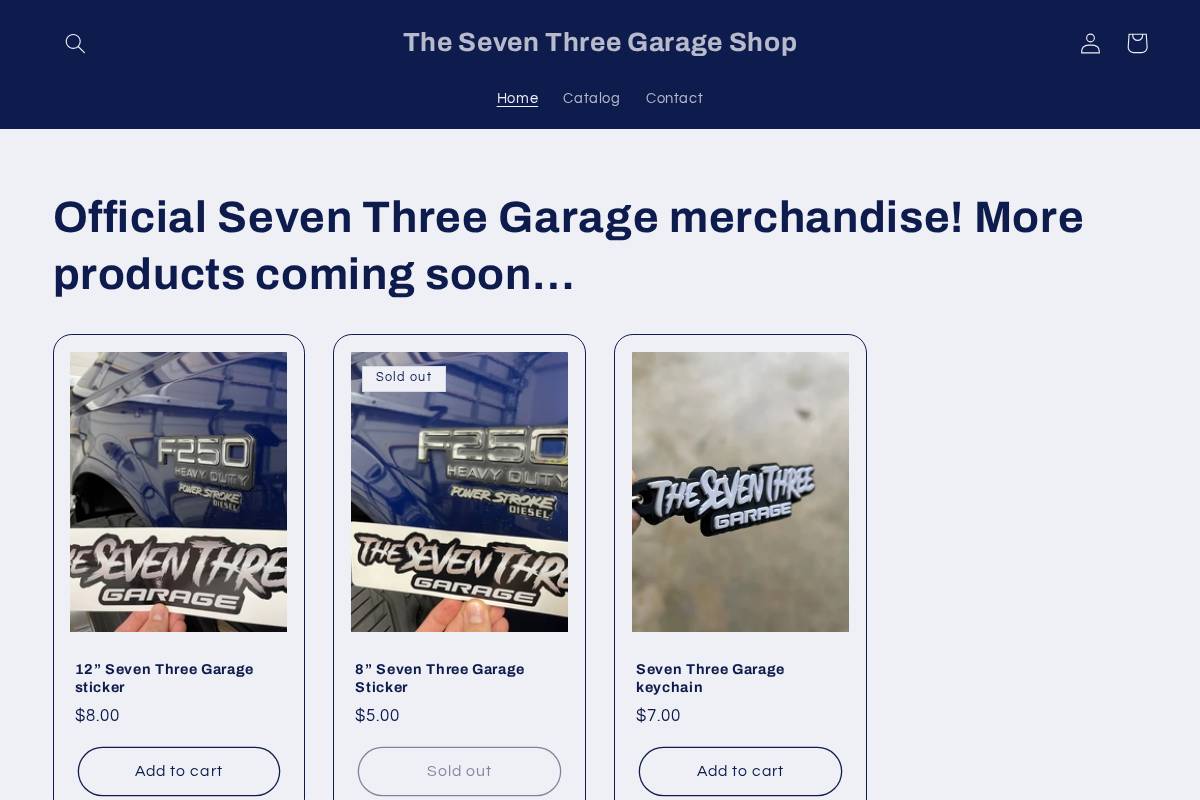 seventhreegarage.com homepage screenshot