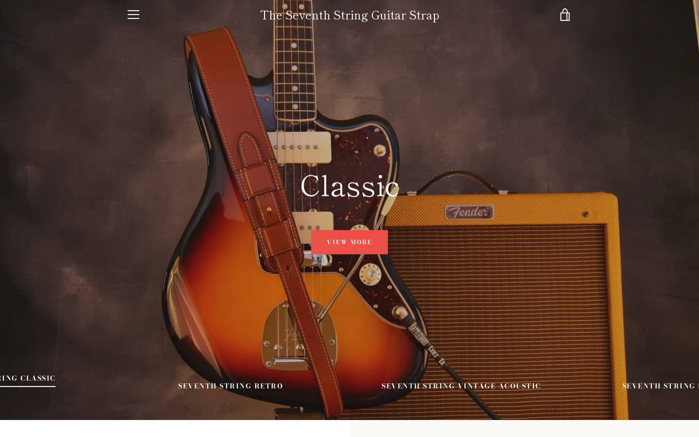 seventhstringstraps.com homepage screenshot