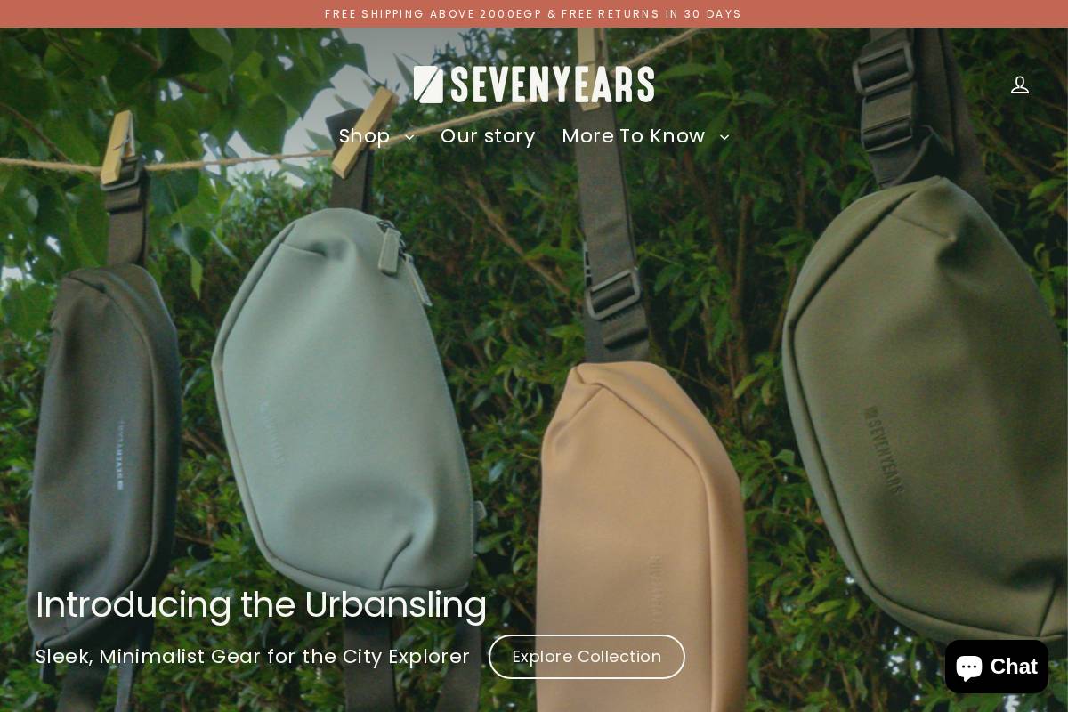 Sevenyears homepage screenshot