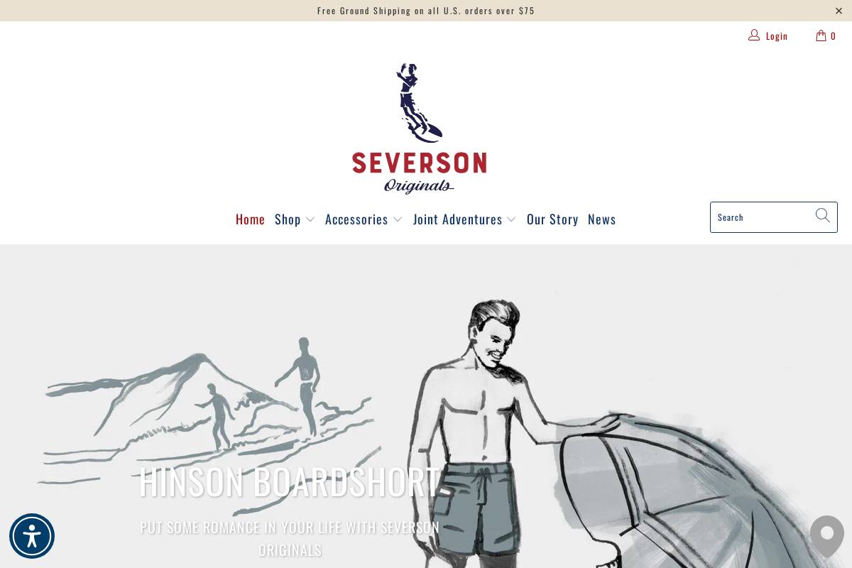 seversonoriginals.com homepage screenshot