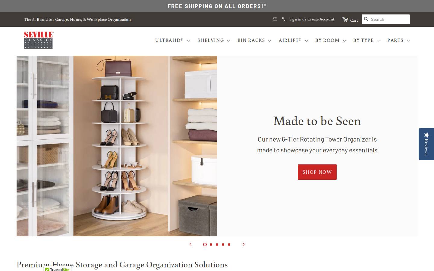 Seville Classics homepage screenshot