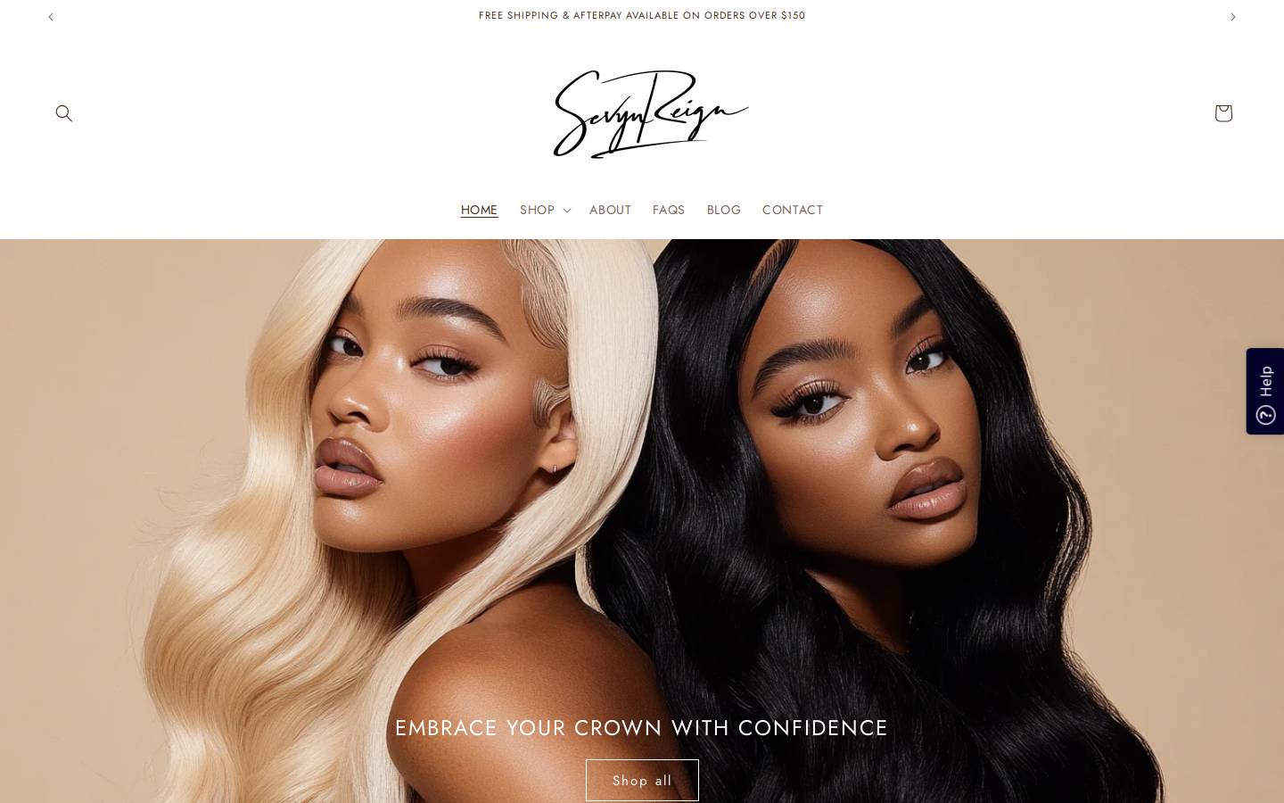 sevynreignbeauty.com homepage screenshot