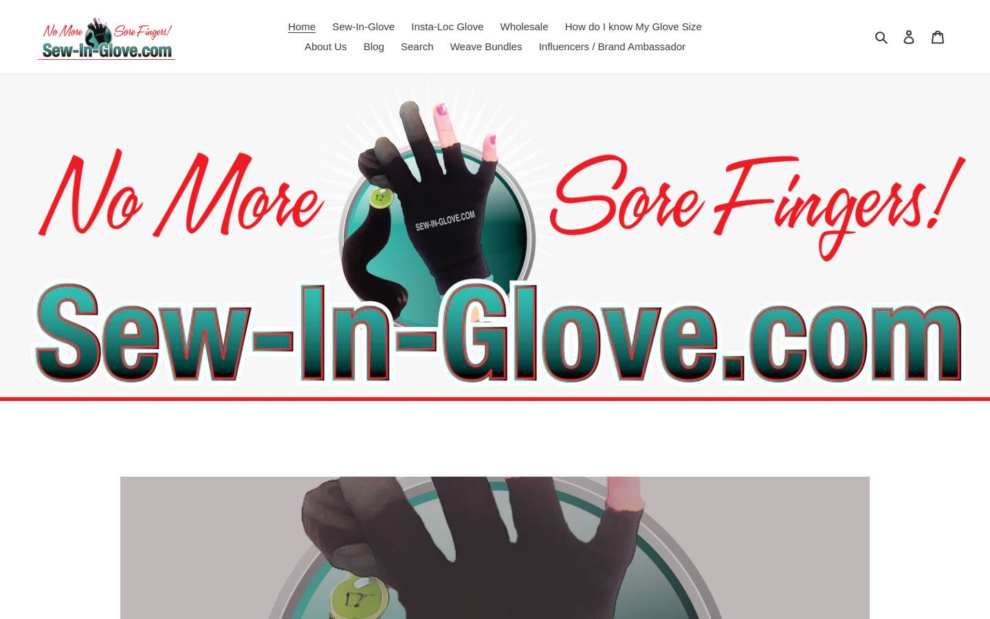 sew-in-glove.com homepage screenshot