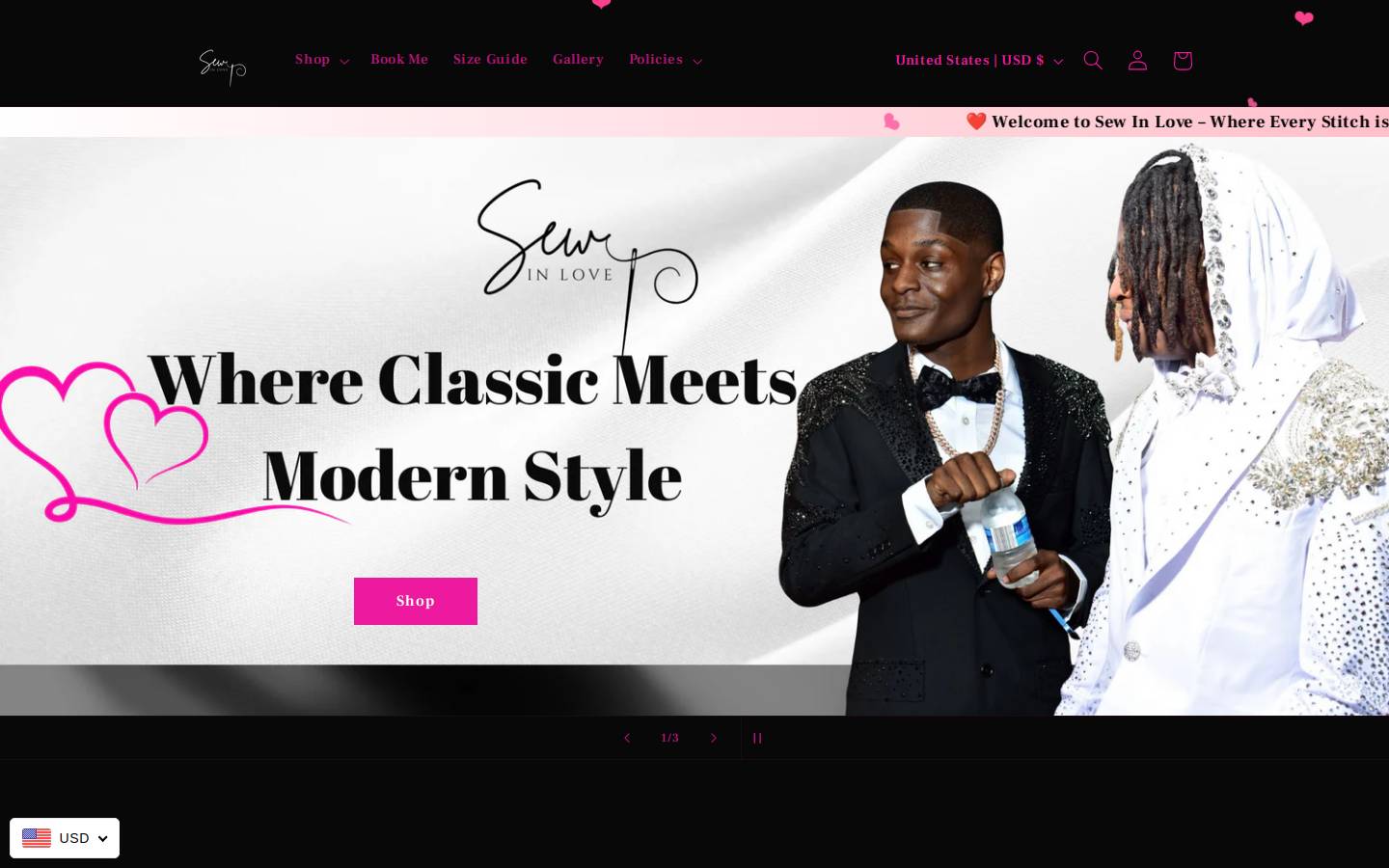 sew-inlove.com homepage screenshot
