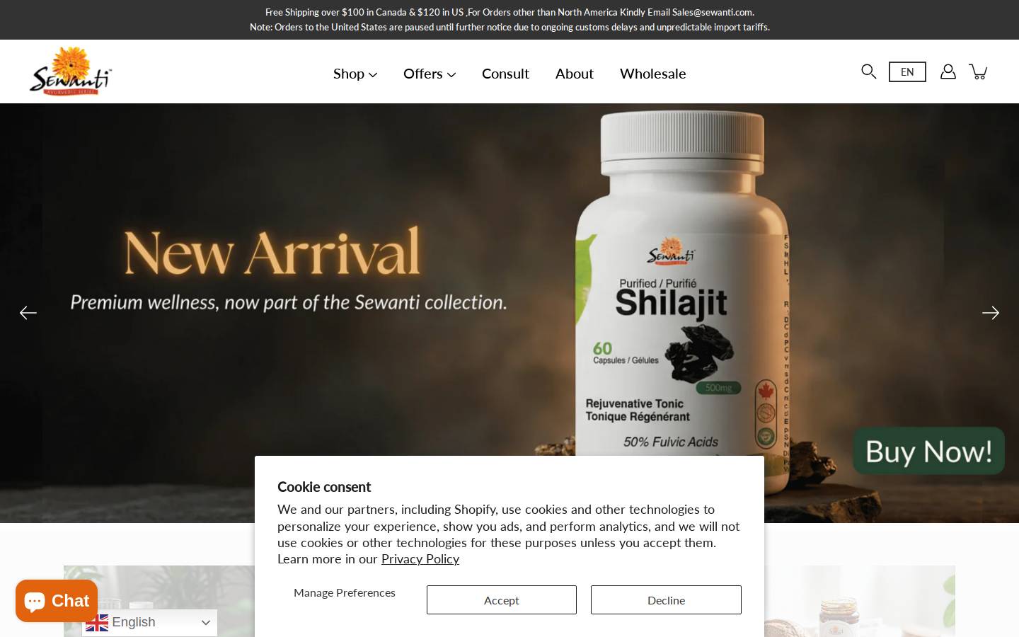 sewanti.com homepage screenshot
