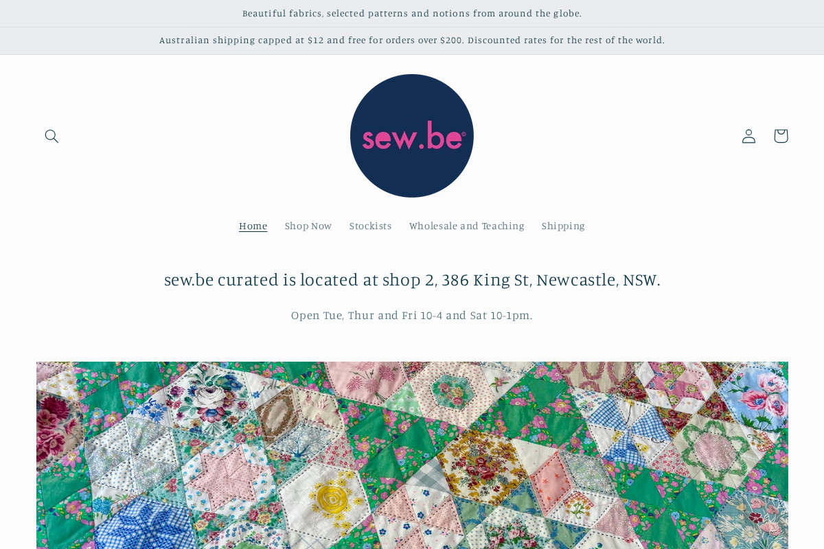 sewbehome.com homepage screenshot