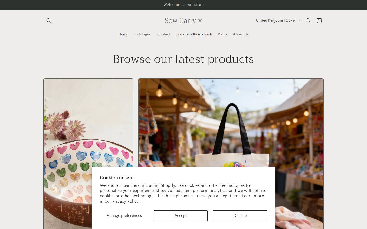 sewcarlyx.com homepage screenshot