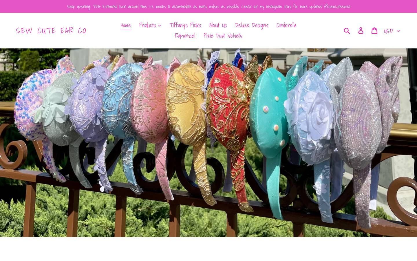 sewcuteearco.com homepage screenshot
