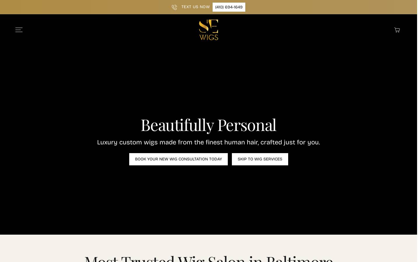sewigs.com homepage screenshot
