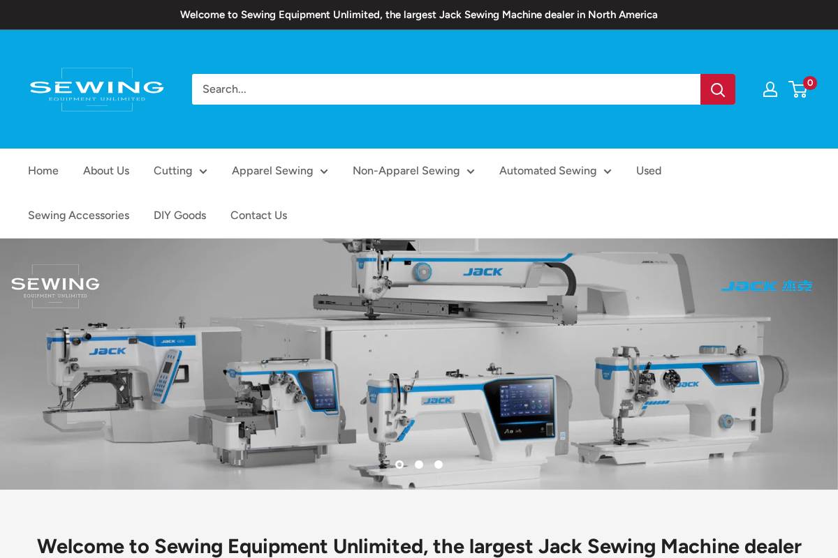 sewingequipmentunlimited.com homepage screenshot