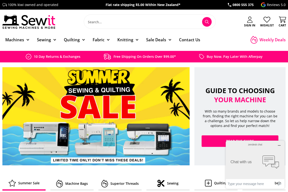 sewit.co.nz homepage screenshot