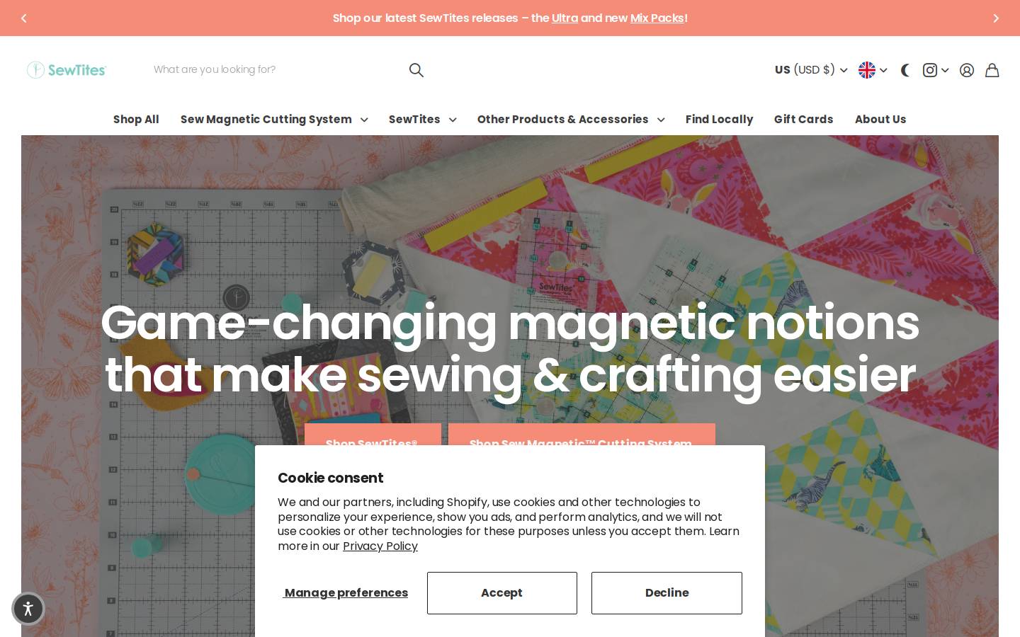 sewtites.com homepage screenshot