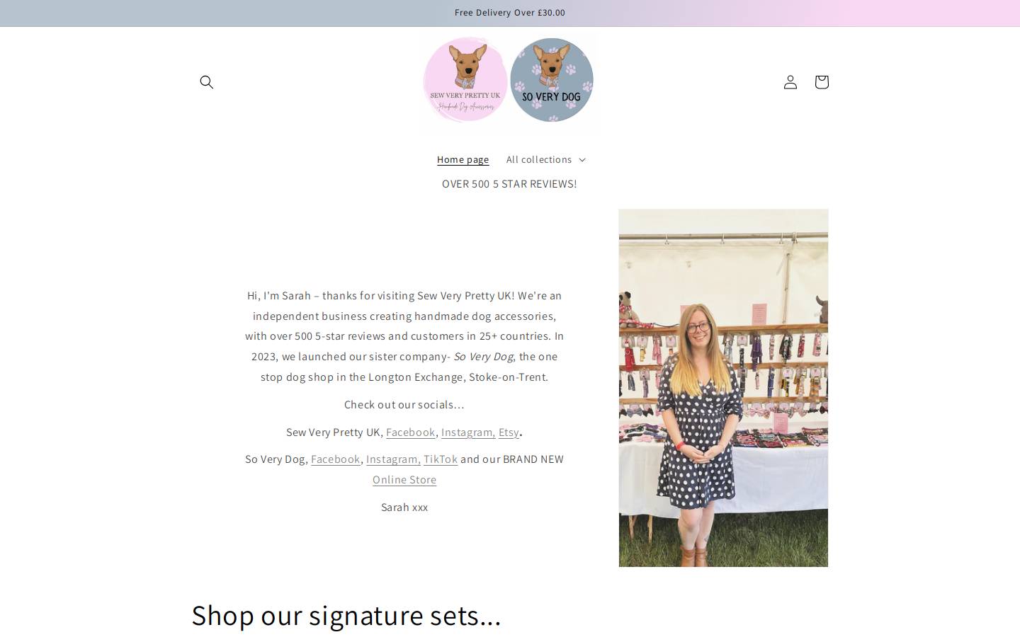sewveryprettyuk.com homepage screenshot