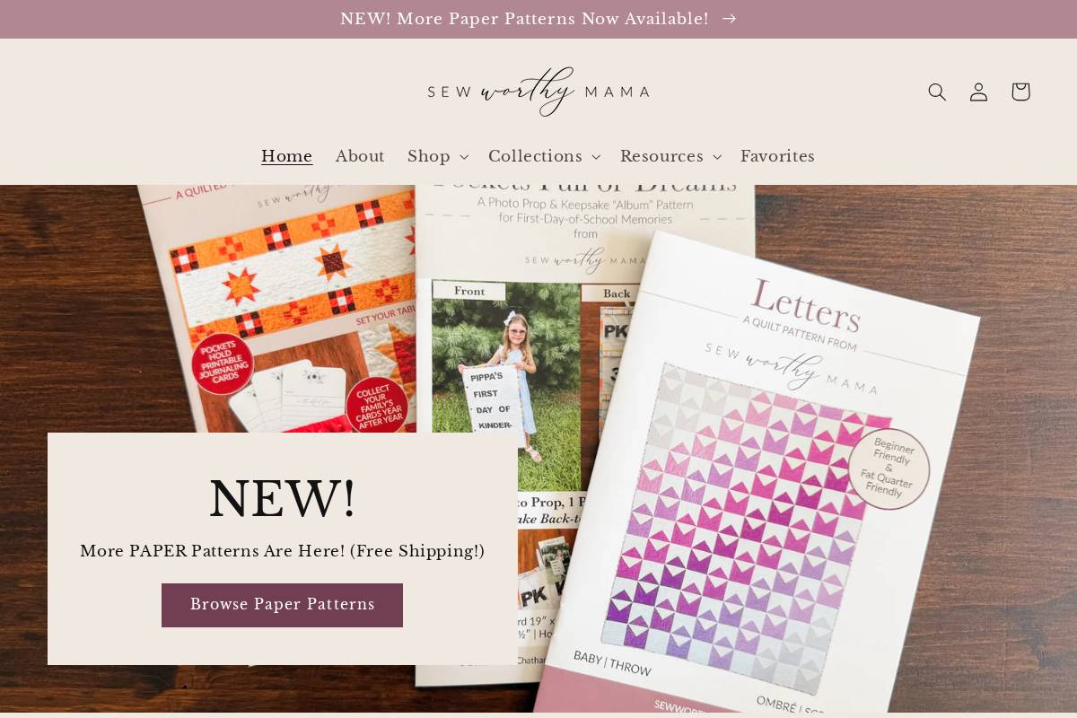 sewworthymama.com homepage screenshot