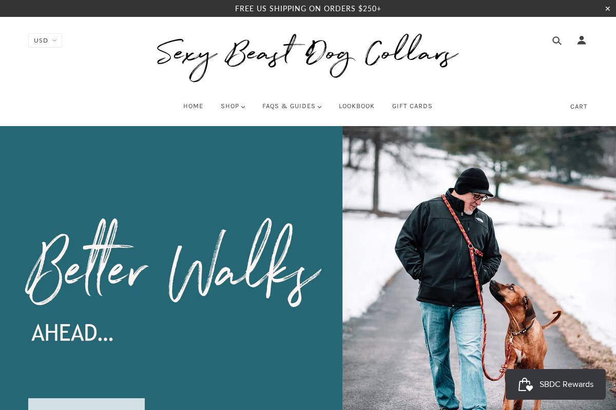 sexybeastdogcollars.com homepage screenshot