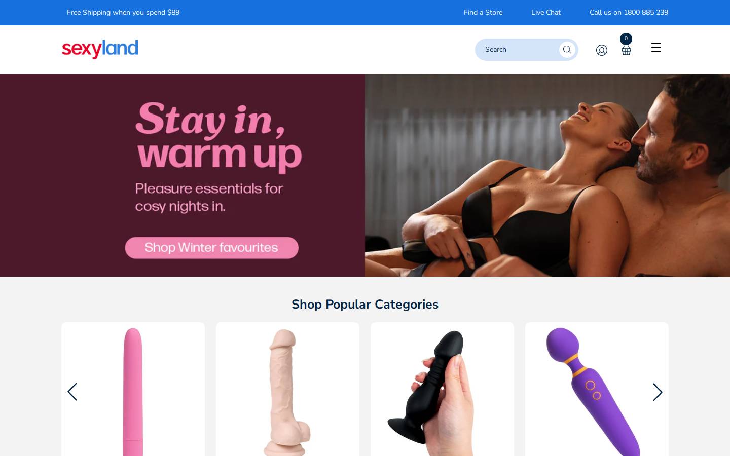 Sexyland homepage screenshot