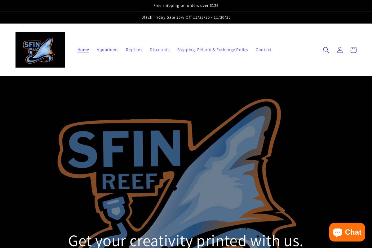 sfinreef.com homepage screenshot