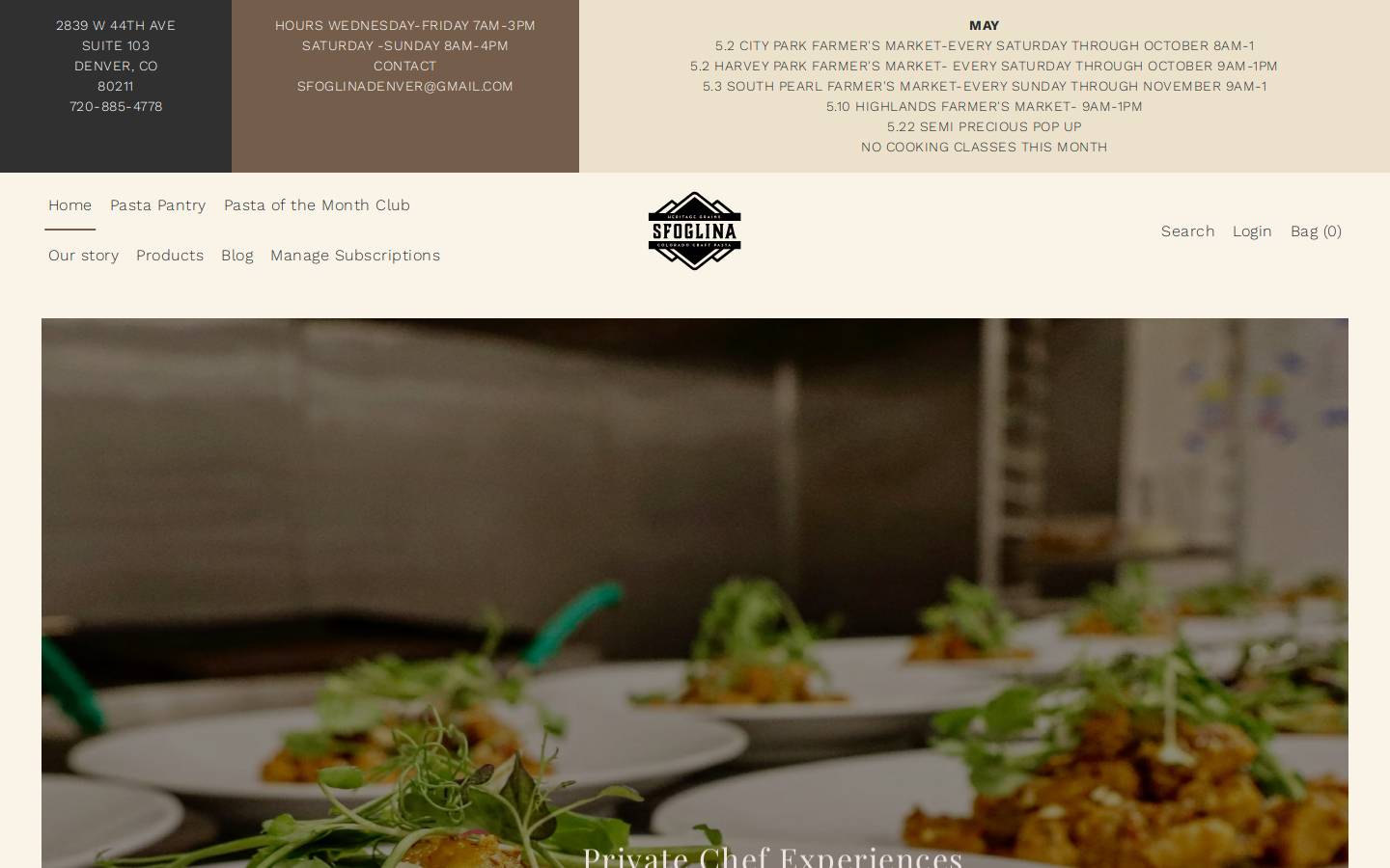 sfoglinadenver.com homepage screenshot
