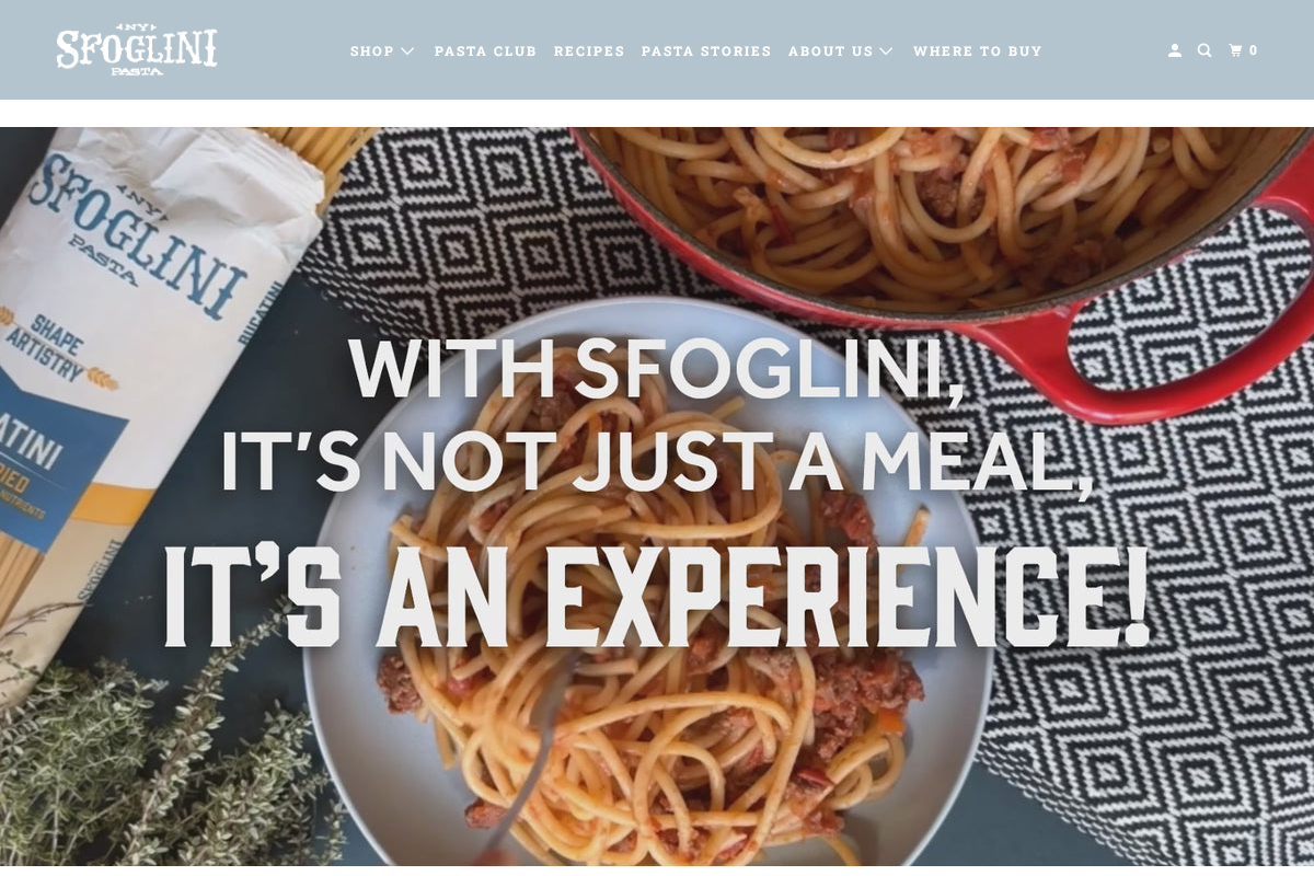 Sfoglini homepage screenshot