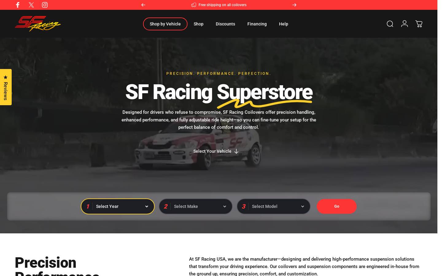 sfracing-usa.com homepage screenshot