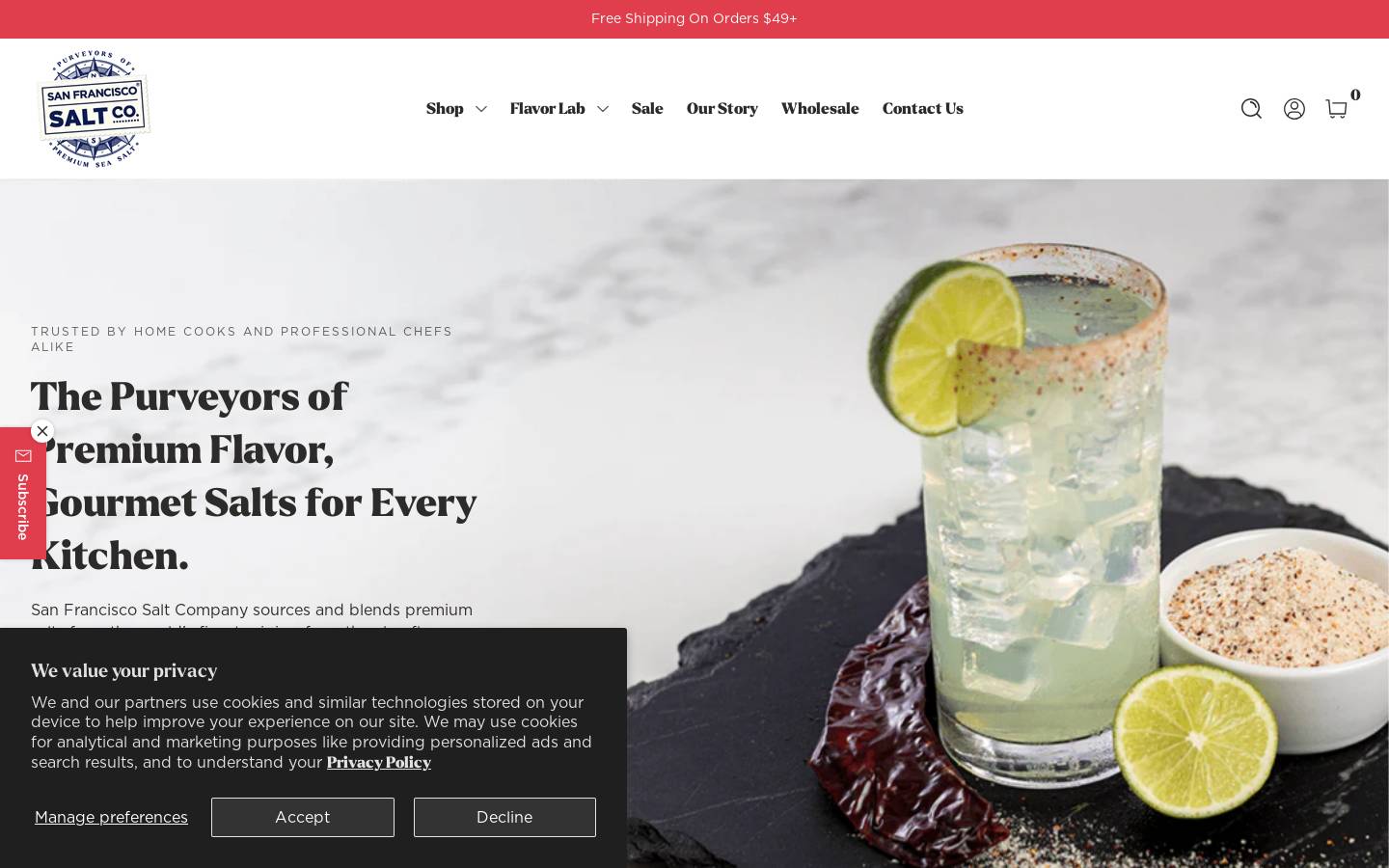 San Francisco Salt Company homepage screenshot