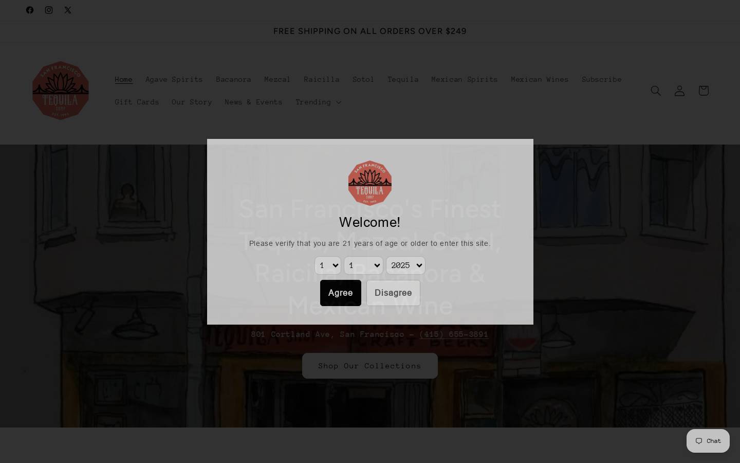 sftequilashop.com homepage screenshot