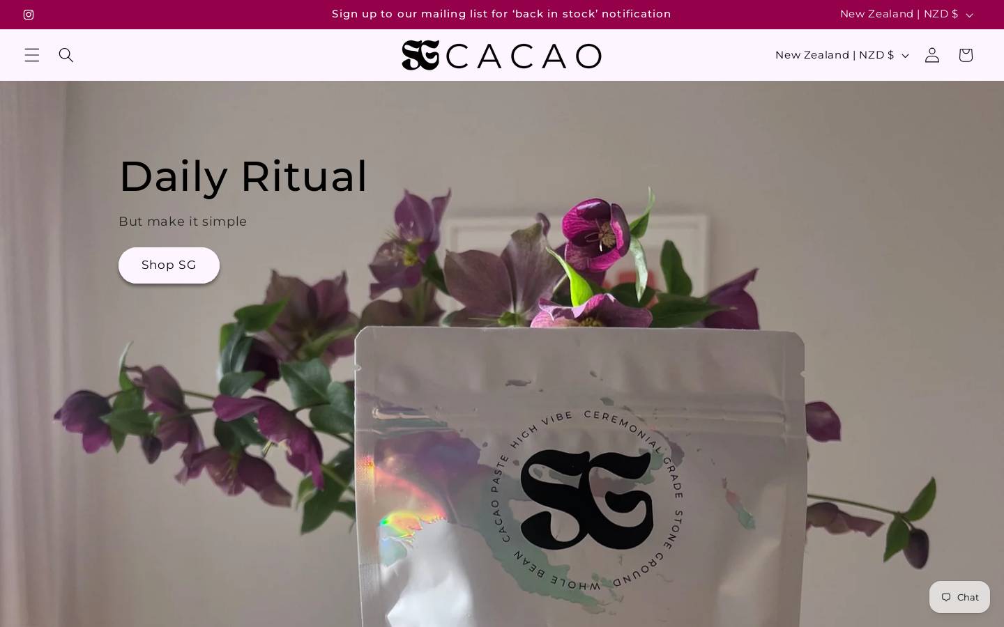 sgcacao.com homepage screenshot