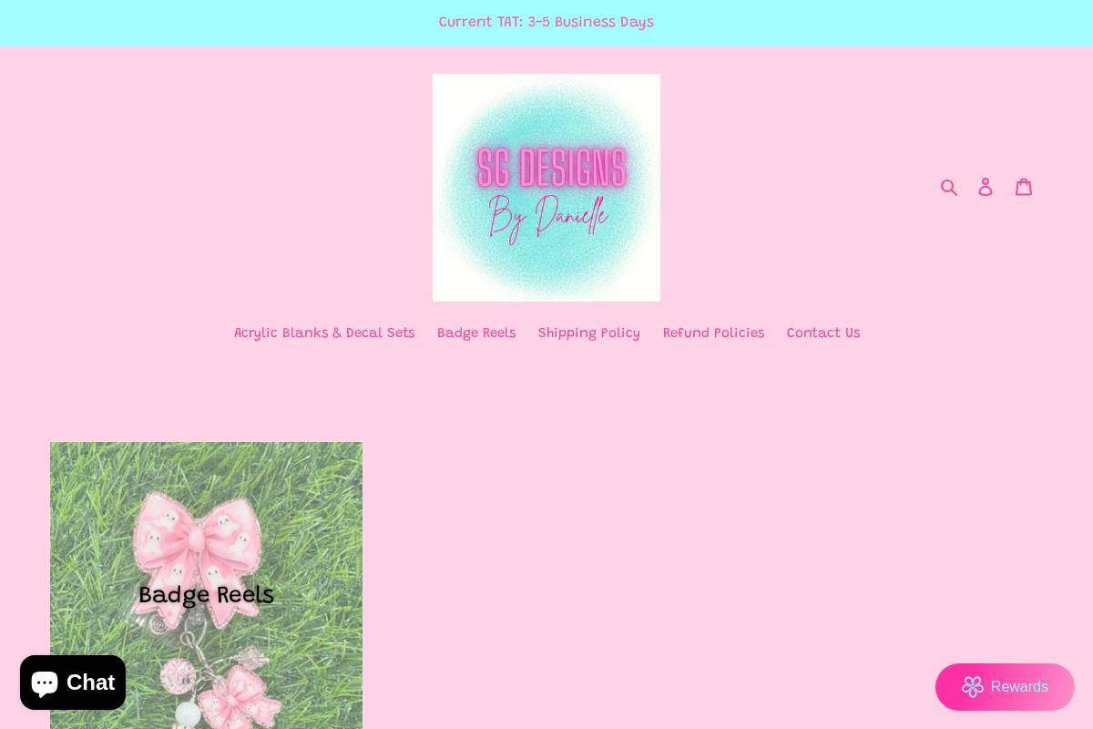 sgdesignsbydanielle.com homepage screenshot