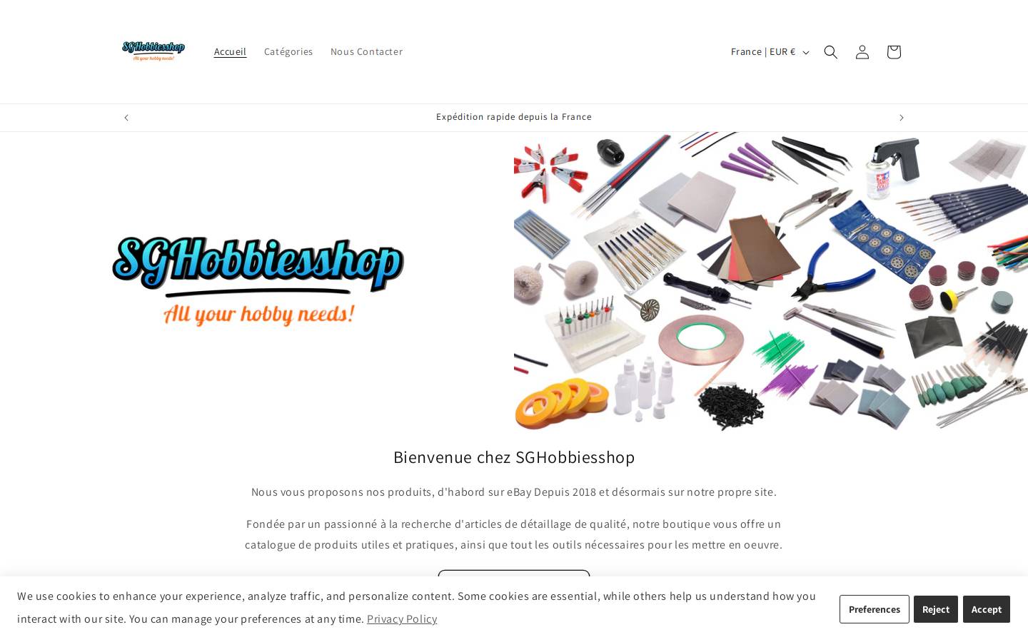 sghobbies.com homepage screenshot