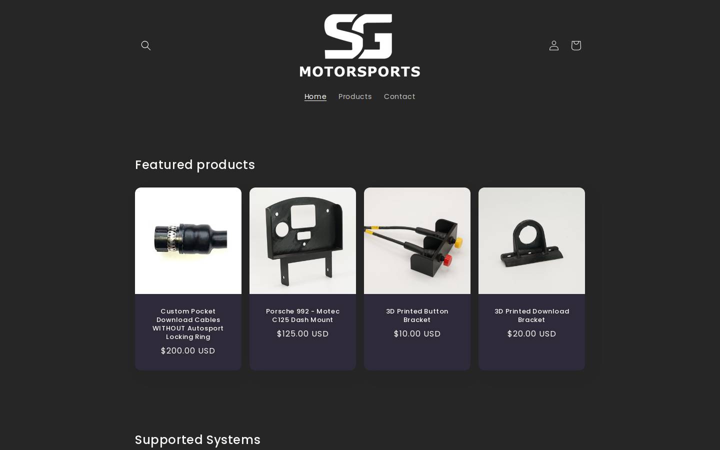 sgmotorsportsusa.com homepage screenshot