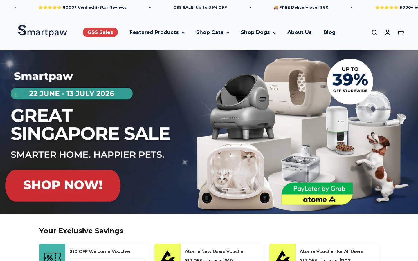 sgsmartpaw.com homepage screenshot