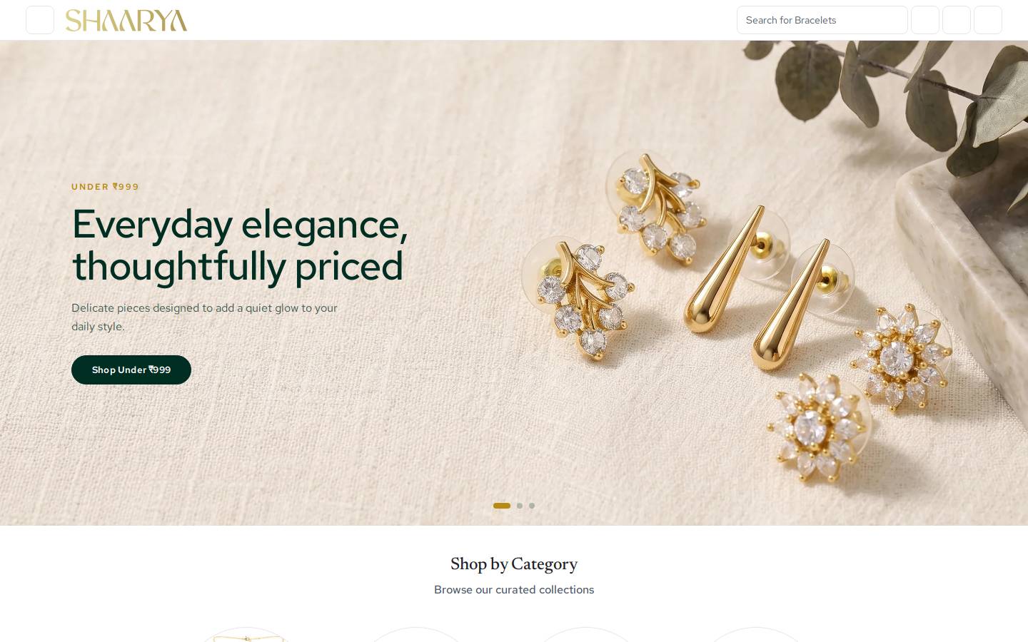 shaarya.com homepage screenshot