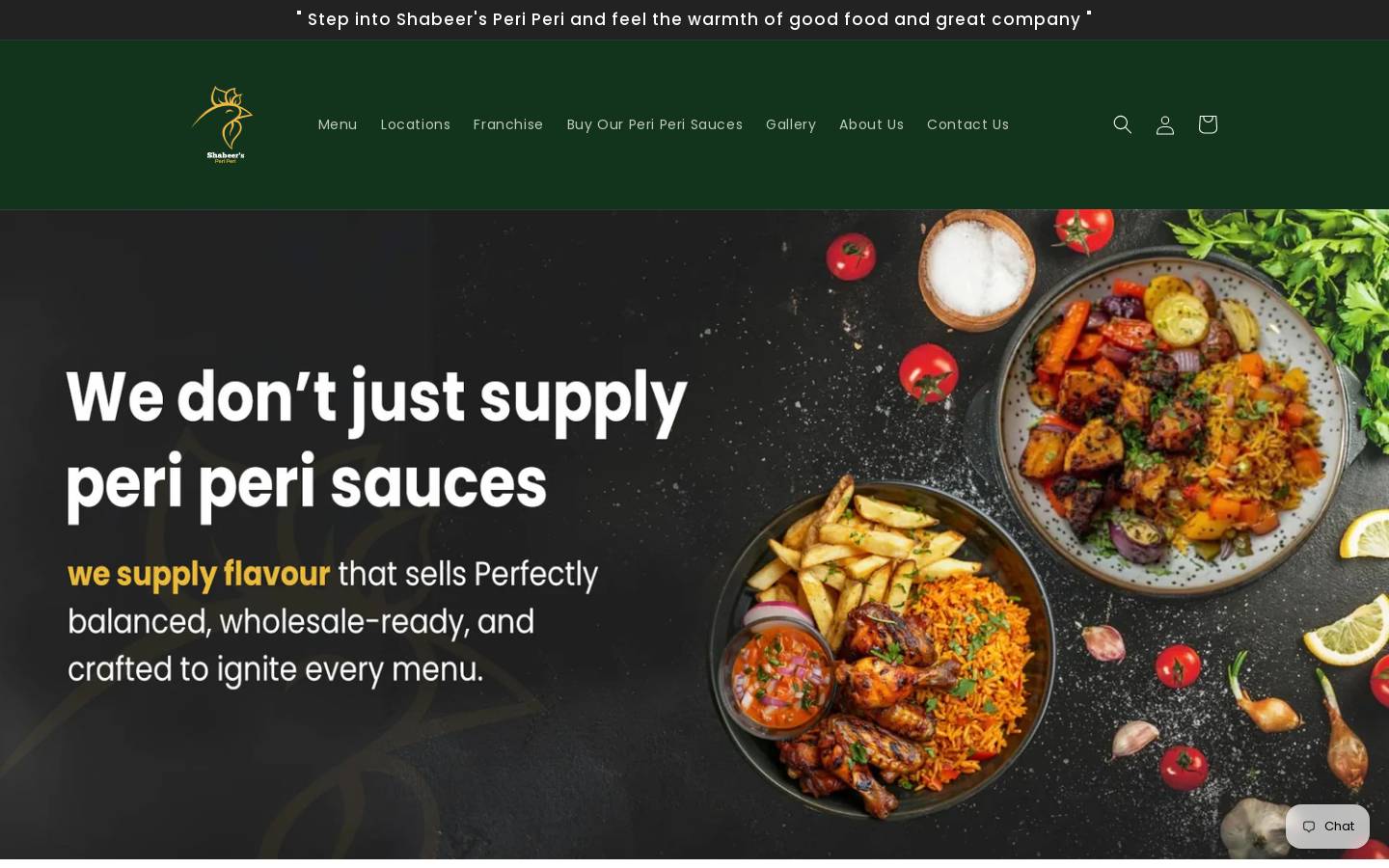 shabeersperiperi.com homepage screenshot