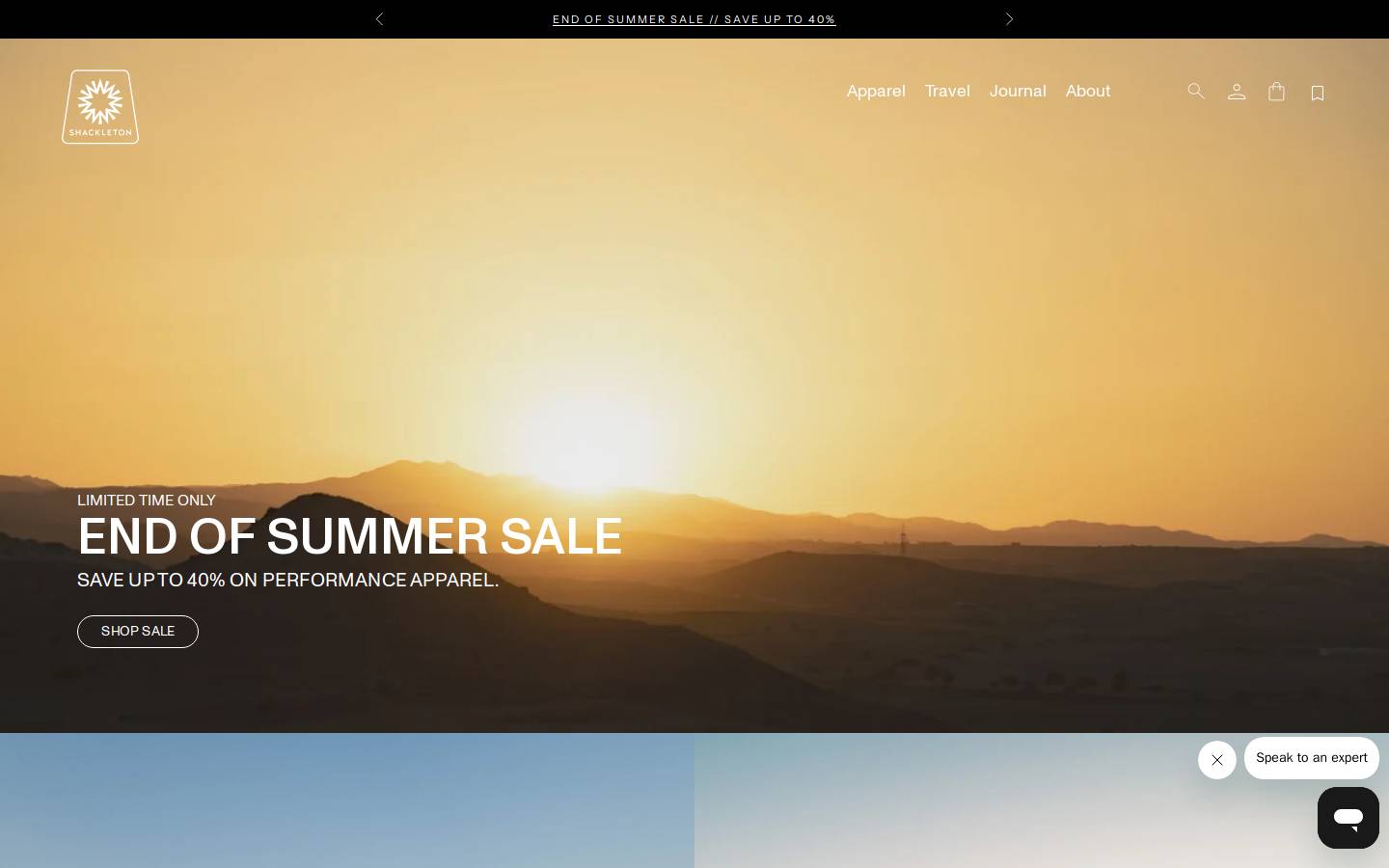 Shackleton homepage screenshot