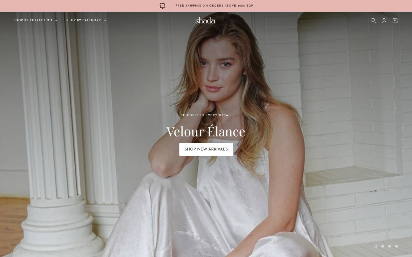 shadahomewear.com homepage screenshot