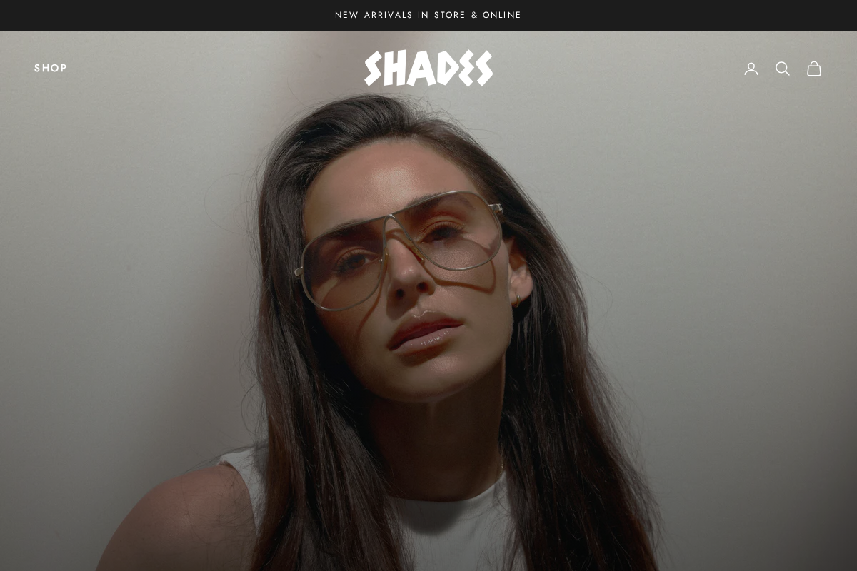 Shades homepage screenshot
