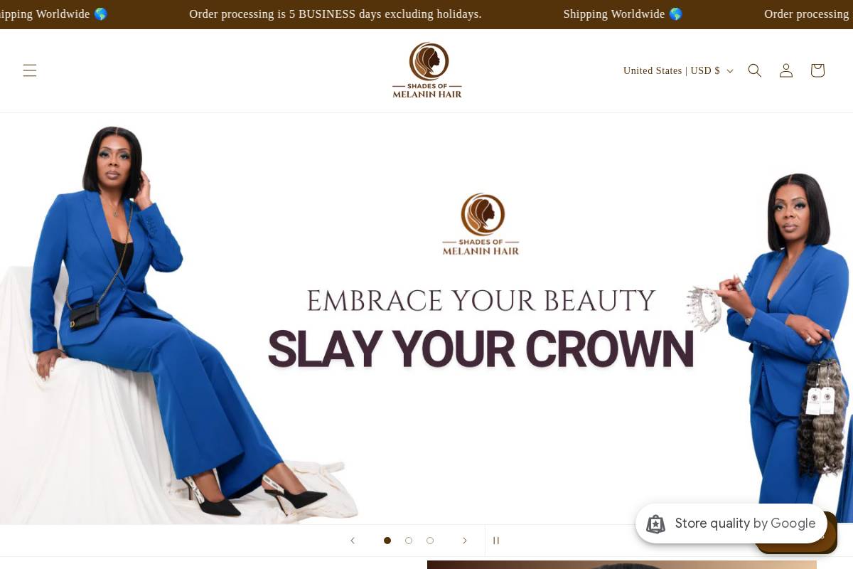 shadesofmelaninhair.com homepage screenshot
