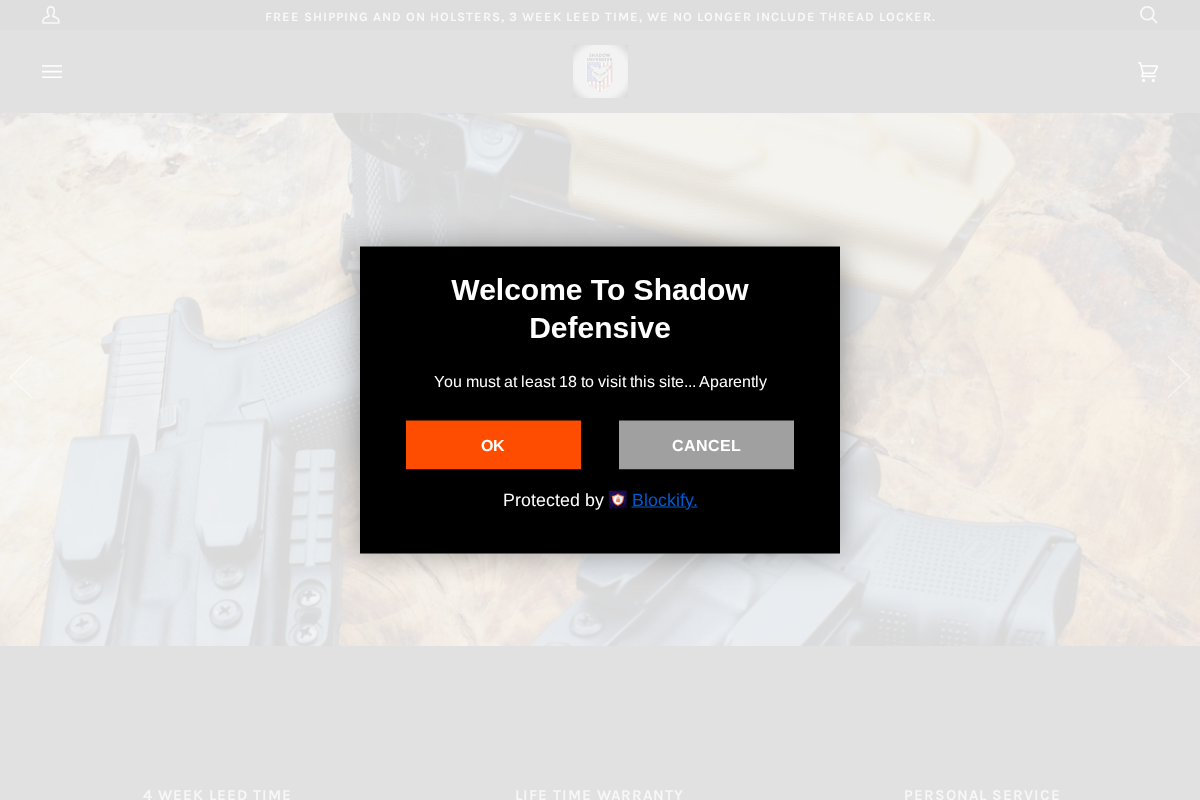 Shadow Defensive homepage screenshot