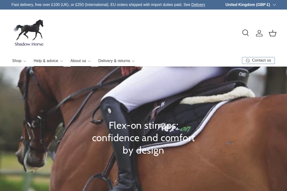 Shadow Horse homepage screenshot