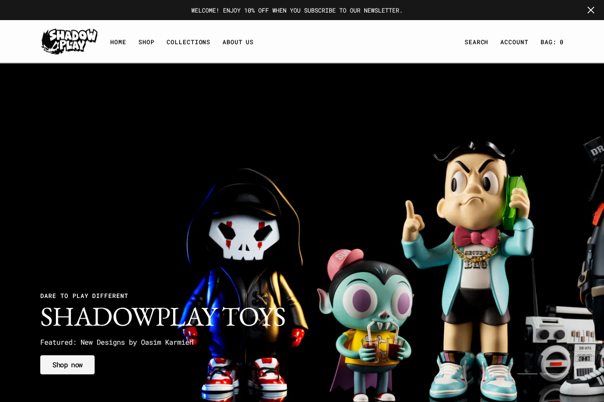Shadowplay Toys LLC homepage screenshot