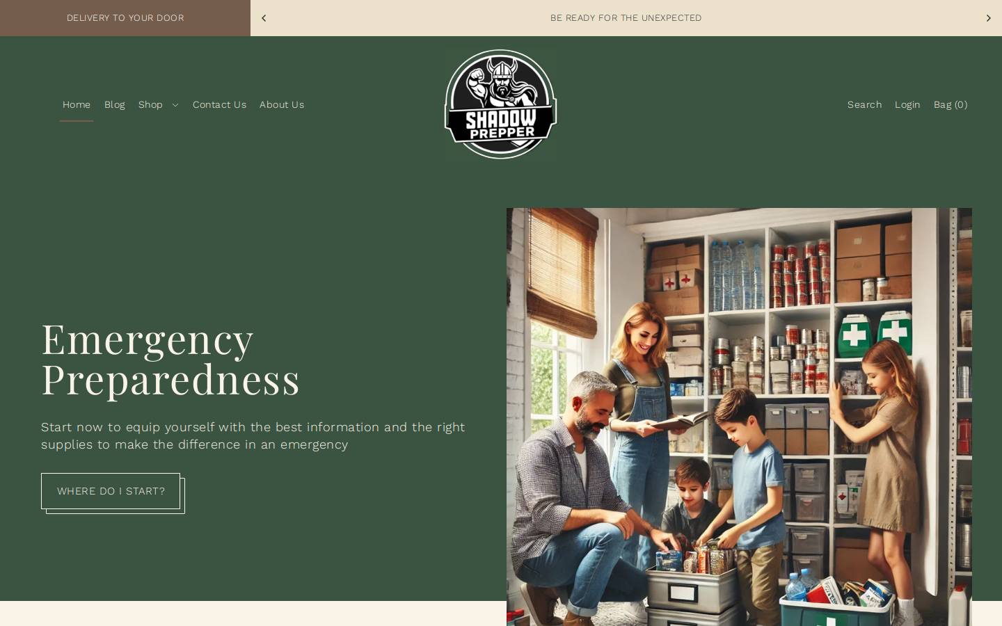 shadowprepper.com homepage screenshot