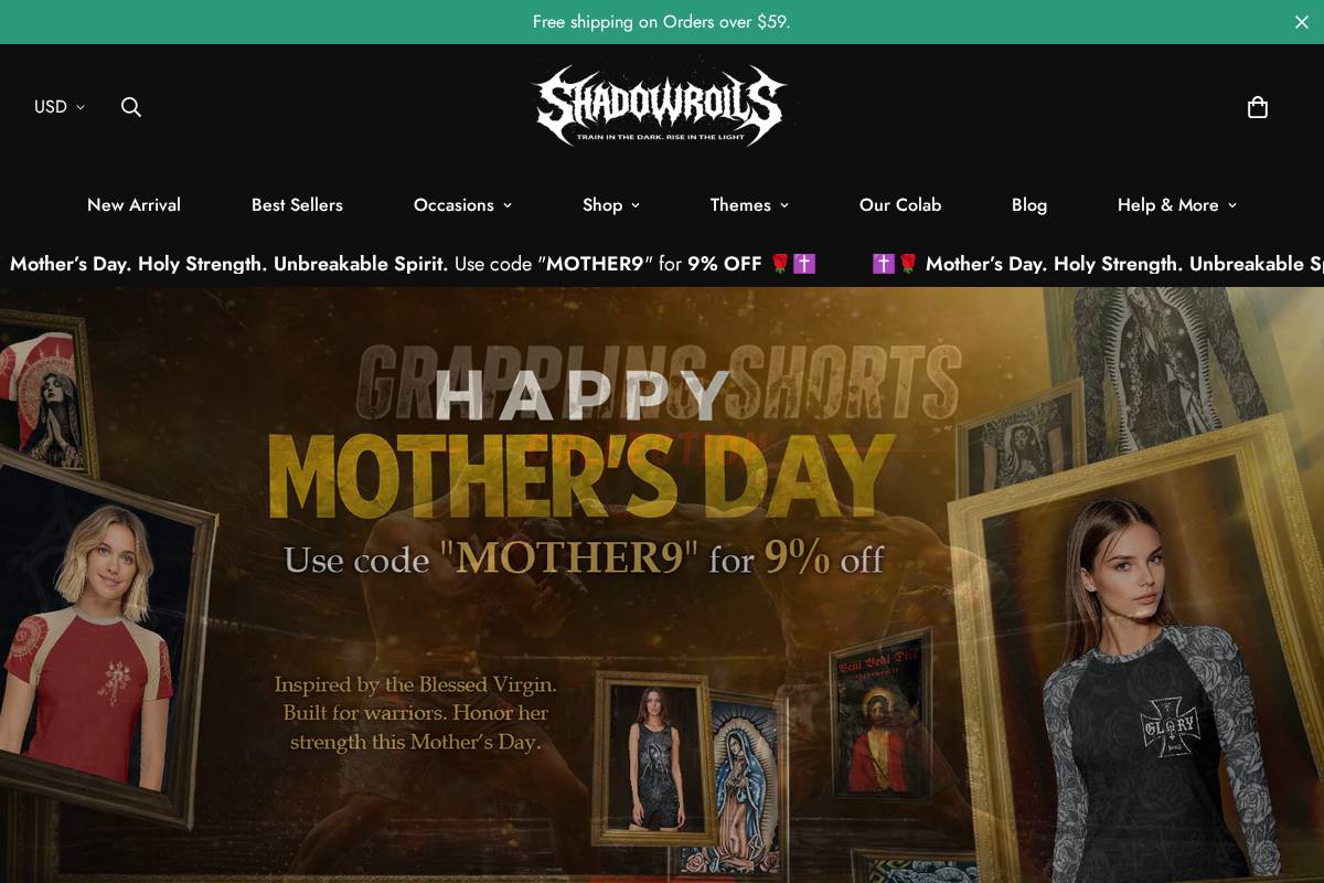 Shadow Rolls homepage screenshot