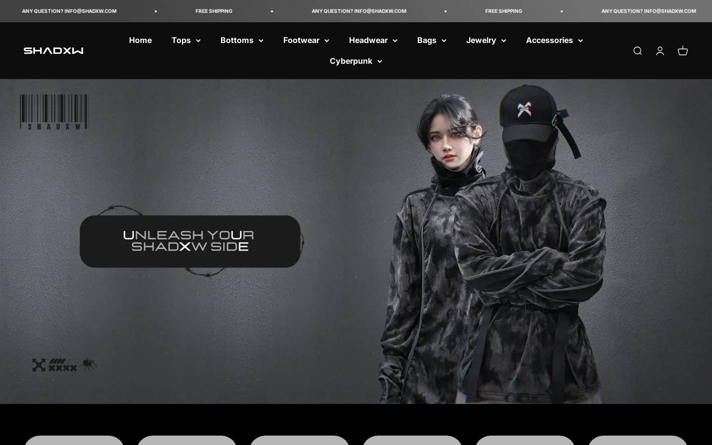 Shadxw homepage screenshot