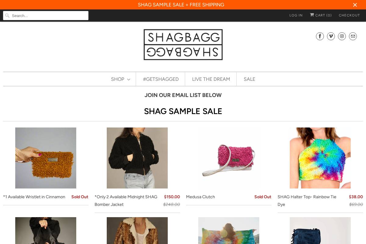 shagbagg.com homepage screenshot