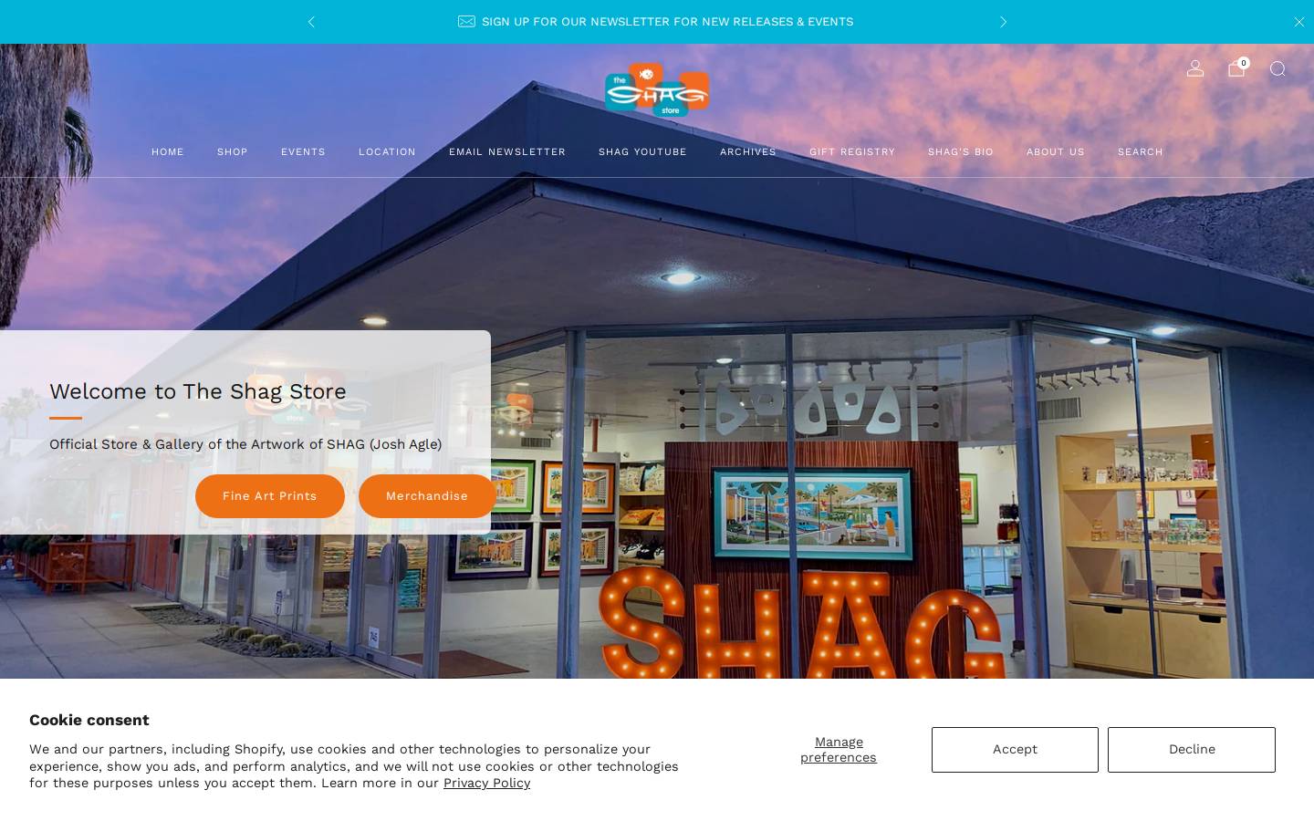 shagstore.com homepage screenshot