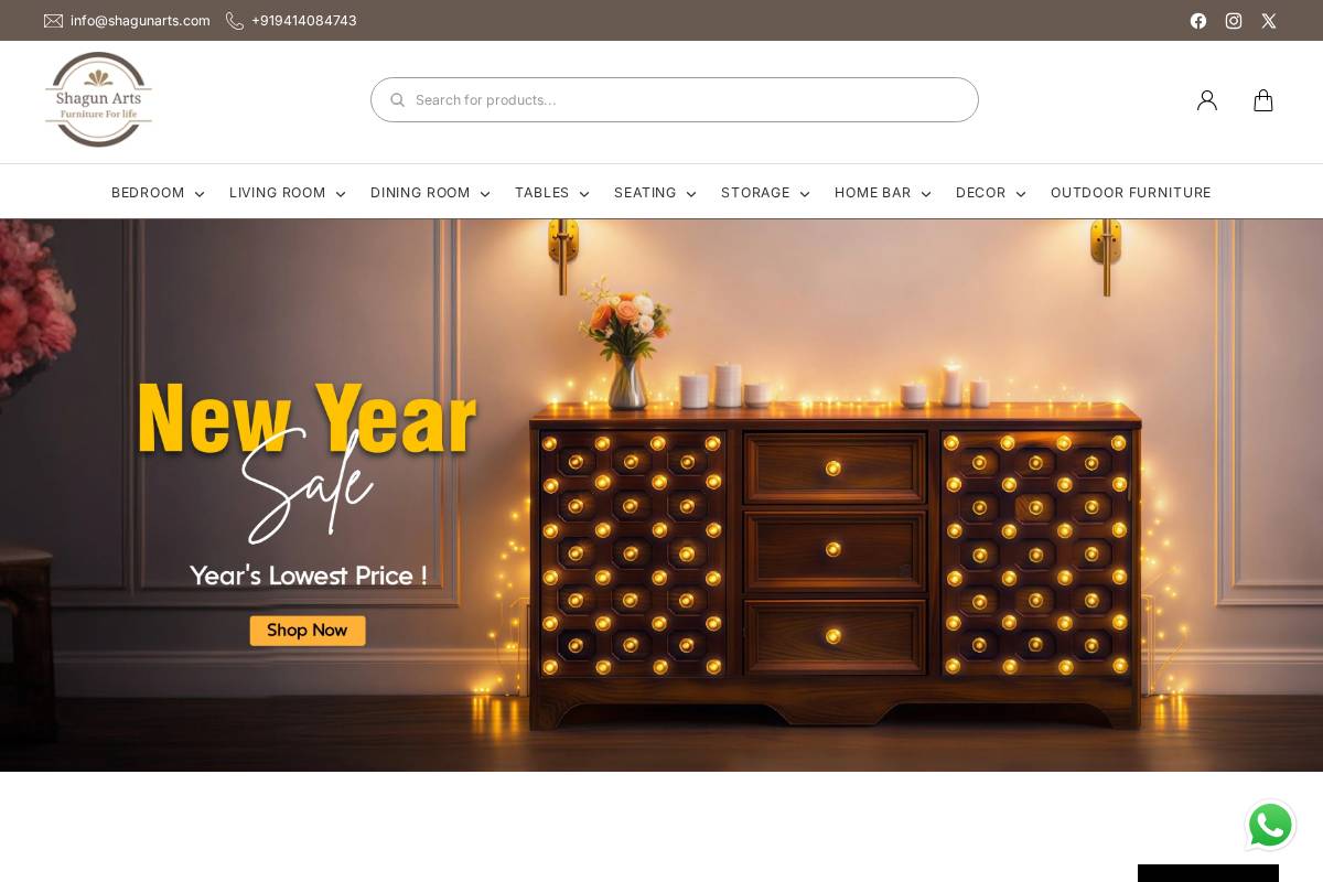 shagunarts.com homepage screenshot