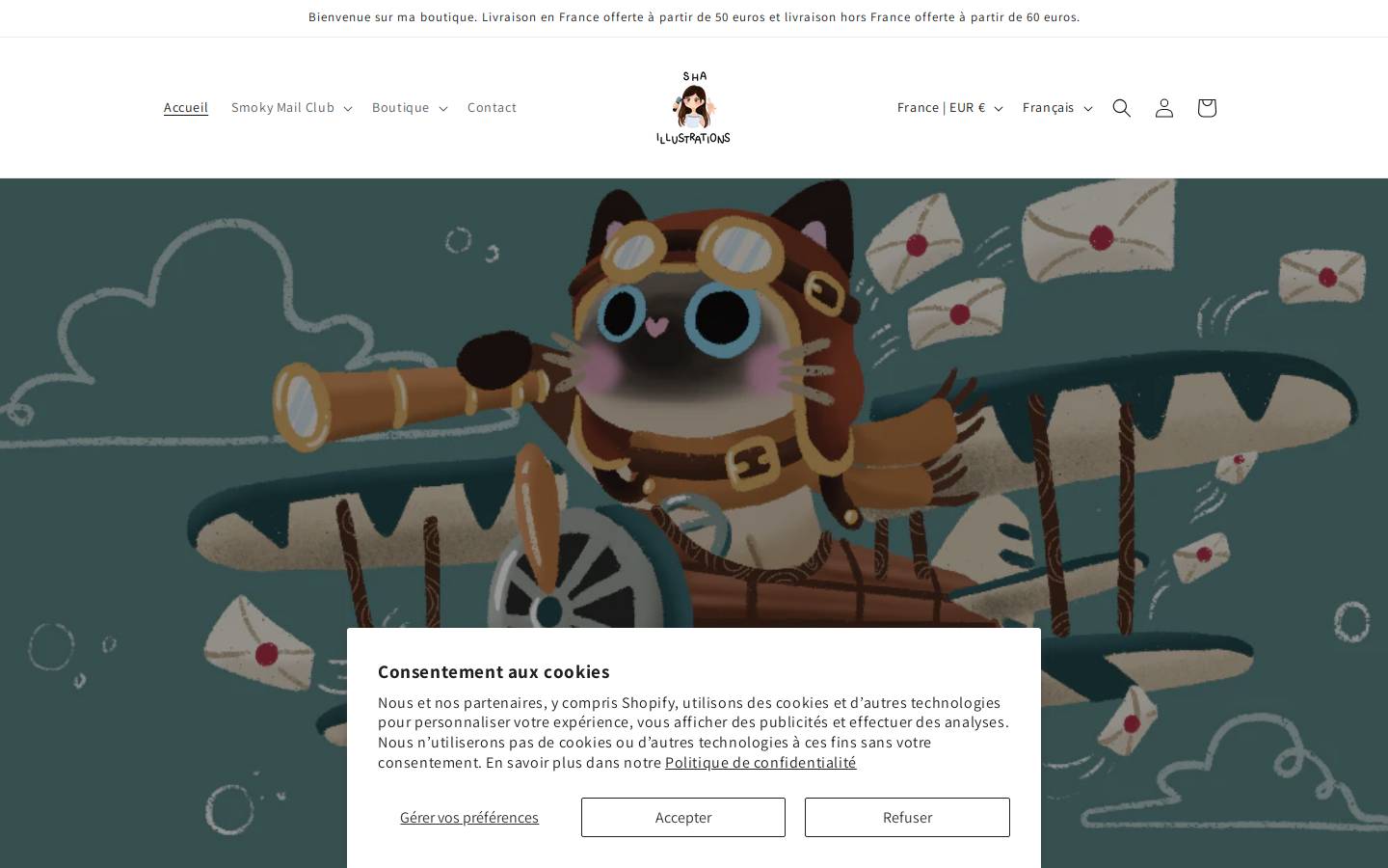 shaillustrations.com homepage screenshot
