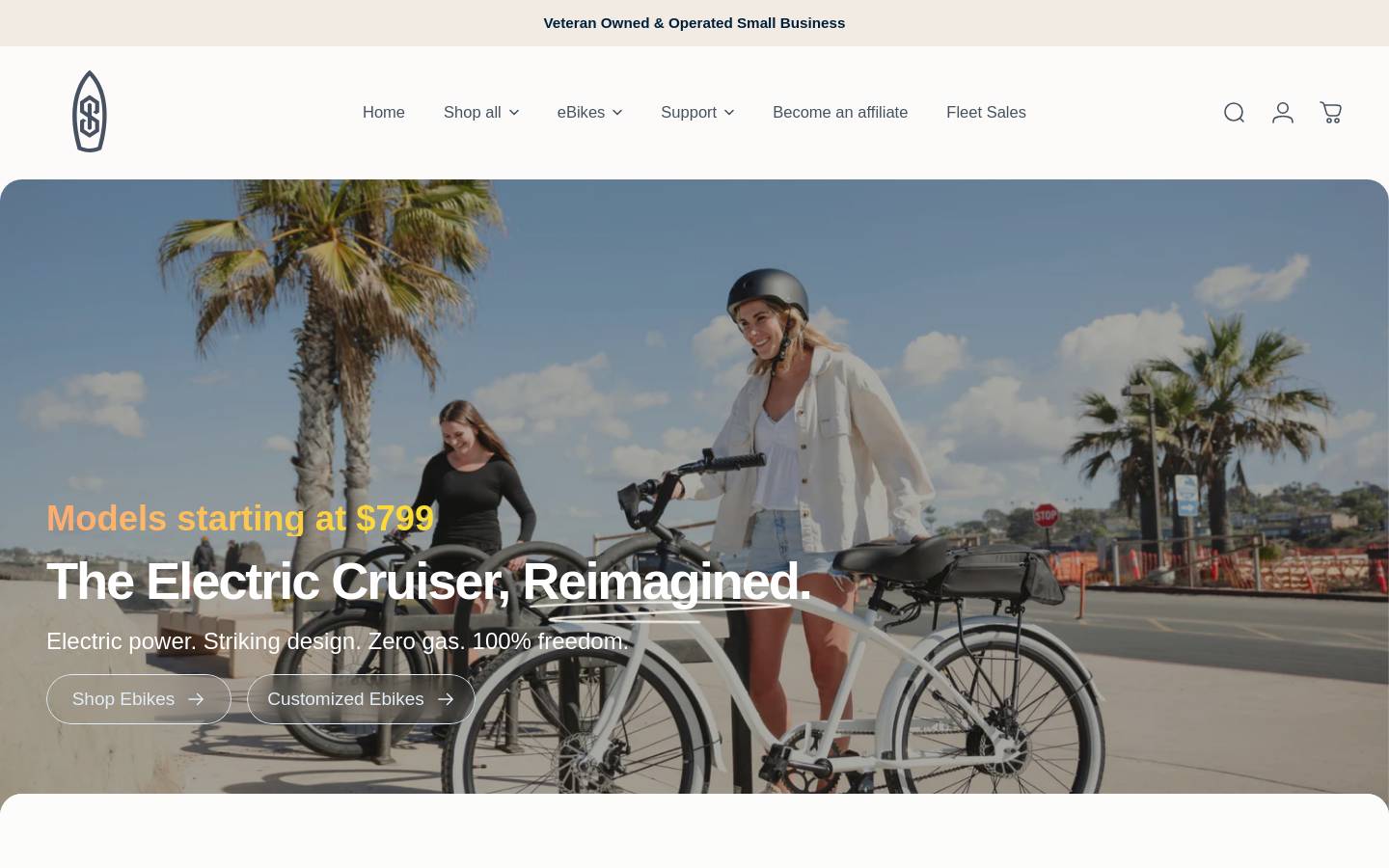 Shakasurfbikes homepage screenshot