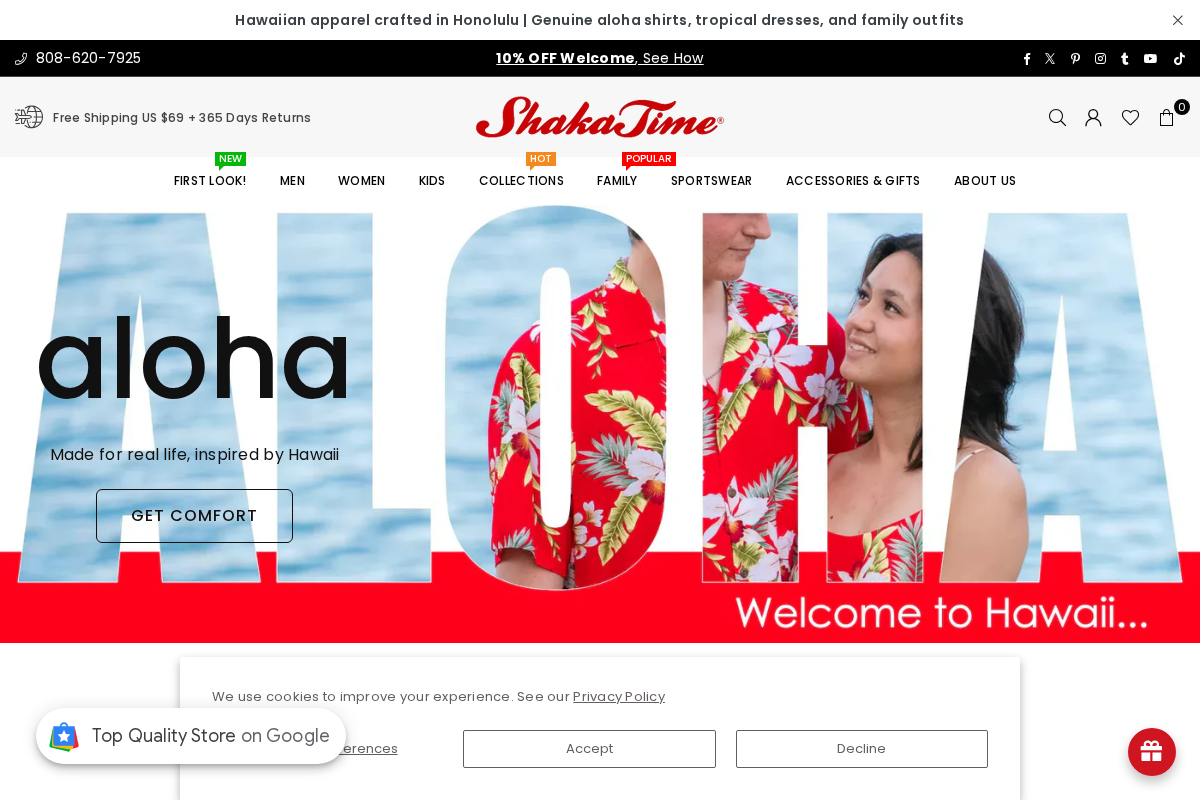 Shaka Time Hawaii homepage screenshot
